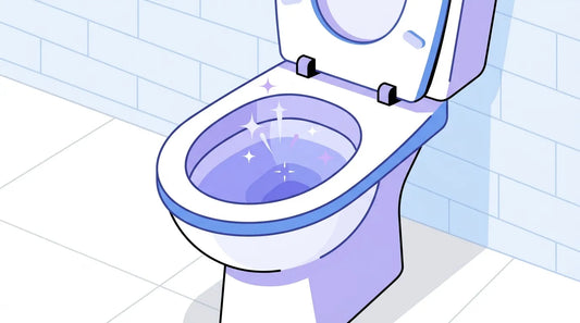 Hands gently wiping a clean toilet bowl rim with minimal pressure